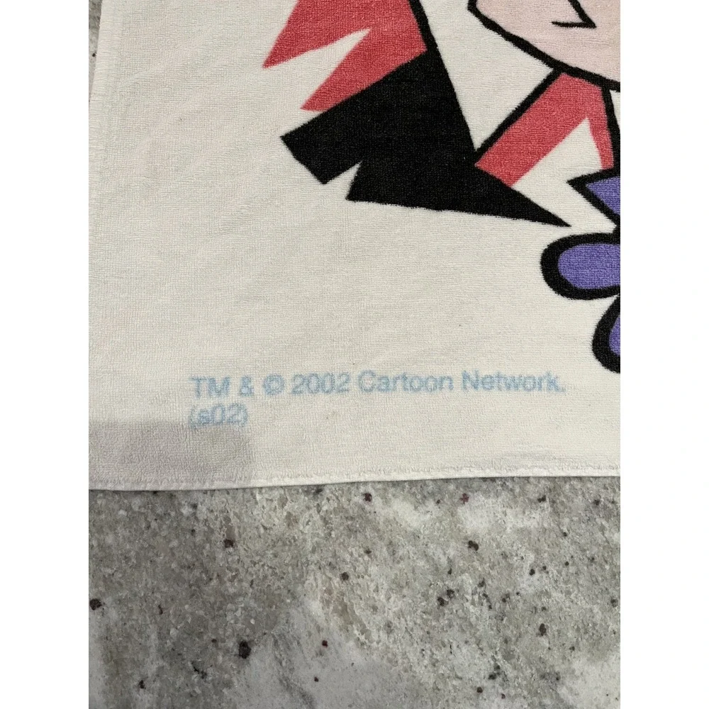 VTG Y2K Dexters Laboratory Beach Towel Cartoon Network Franco Cotton‎ 50x26